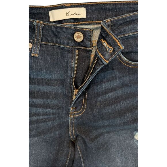 Kancan Dark Wash Distressed Skinny Jeans Raw hem Women's Size 9/28 - Picture 5 of 7